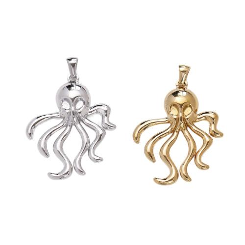 Stainless Steel Animal Pendants, 304 Stainless Steel, Octopus, plated, DIY, more colors for choice, 31x43mm, 10PCs/Bag, Sold By Bag
