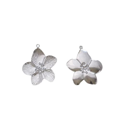 Stainless Steel Flower Pendant, 304 Stainless Steel, plated, DIY, more colors for choice, 28x32mm, 10PCs/Bag, Sold By Bag