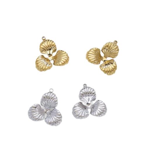 Stainless Steel Flower Pendant, 304 Stainless Steel, plated, DIY, more colors for choice, 25x25mm, 10PCs/Bag, Sold By Bag