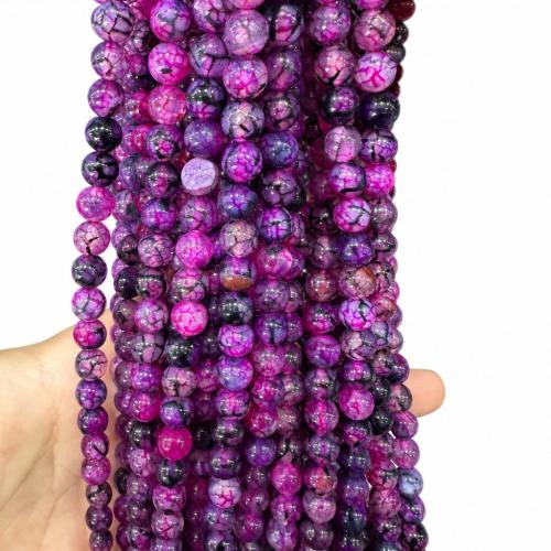 Natural Dragon Veins Agate Beads, Round, DIY, 8mm, Sold Per Approx 38 cm Strand