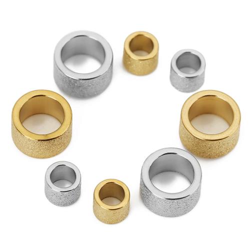 Stainless Steel Large Hole Beads, 304 Stainless Steel, Vacuum Ion Plating, DIY & frosted, more colors for choice, Sold By PC