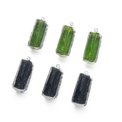 Emerald Pendant, plated, DIY, more colors for choice, 10x30mm, Sold By PC