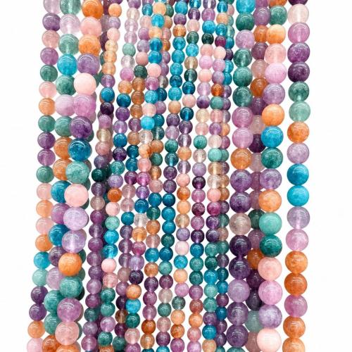 Mixed Gemstone Beads, Round, DIY & different size for choice, multi-colored, Sold Per Approx 38 cm Strand
