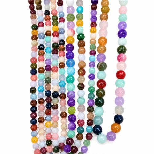 Mixed Gemstone Beads, Round, DIY & different size for choice, multi-colored, Sold Per Approx 38 cm Strand