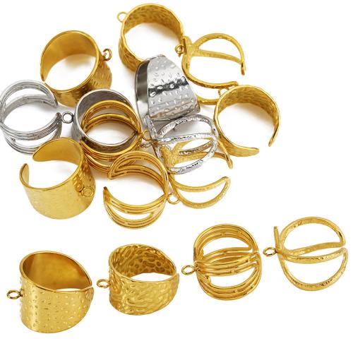 304 Stainless Steel Loop Ring Base, Vacuum Ion Plating, DIY & adjustable & different styles for choice, Sold By PC