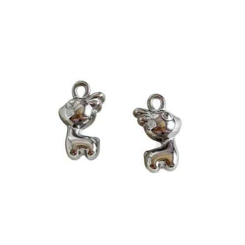 Edelstahl Tieranhänger, 304 Edelstahl, Hirsch, plattiert, DIY, keine, 10x19mm, verkauft von PC