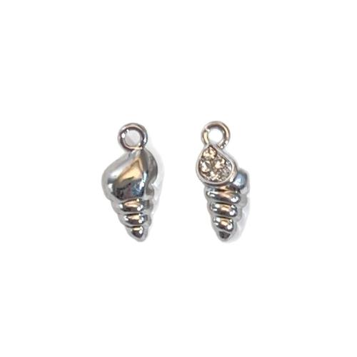 Edelstahl Tieranhänger, 304 Edelstahl, Strandschnecke, plattiert, DIY & mit Strass, keine, 6x13mm, verkauft von PC