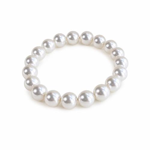 CRYSTALLIZED™ Crystal Pearl Bracelet, Round, different size for choice & for woman, white, Length:Approx 7 Inch, Sold By PC