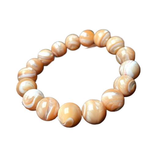 Trochus Shell Bracelet, Round, Unisex & different size for choice, Length:Approx 7 Inch, Sold By PC