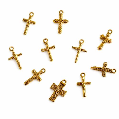 Stainless Steel Cross Pendants, 304 Stainless Steel, gold color plated, DIY & different styles for choice, Sold By PC