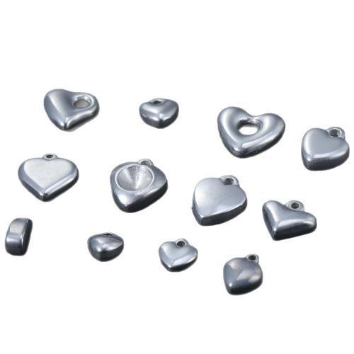 Stainless Steel Heart Pendants, 304 Stainless Steel, DIY & different styles for choice, original color, Sold By PC