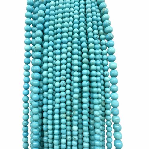 Türkis Perlen, Natürliche Türkis, rund, DIY & verschiedene Größen vorhanden, verkauft per ca. 38 cm Strang