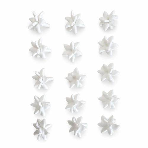 Perles en argile polymère, argile de polymère, fleur, DIY, blanc, 22x21mm, Trou:Environ 2mm, Environ 20PC/brin, Vendu par Environ 38 cm brin