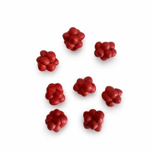 Perles en argile polymère, argile de polymère, DIY, rouge, beads size 12-15mm, Trou:Environ 2mm, Environ 32PC/brin, Vendu par Environ 38 cm brin