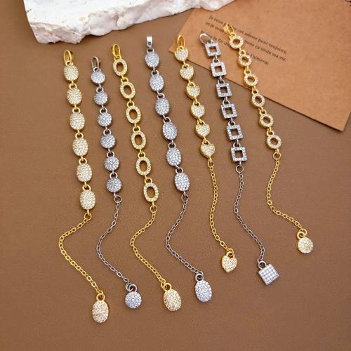 Cubic Zirconia Micro Pave Brass Pendants, plated, DIY & different styles for choice & micro pave cubic zirconia, pendent size 6x(98-115)mm, Sold By PC