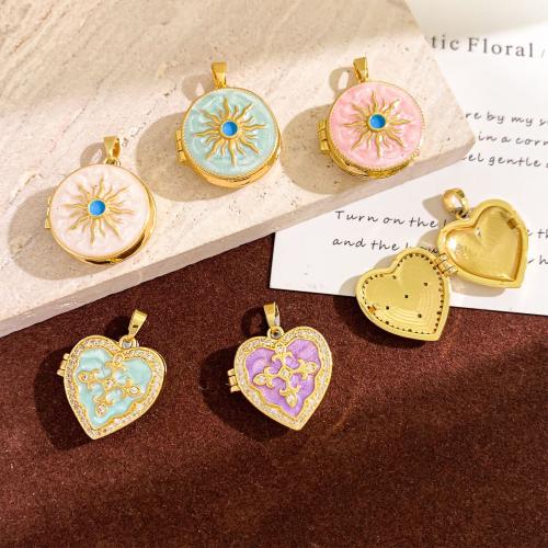 Cubic Zirconia Micro Pave Brass Pendants, plated, DIY & different styles for choice & micro pave cubic zirconia & enamel, Sold By PC