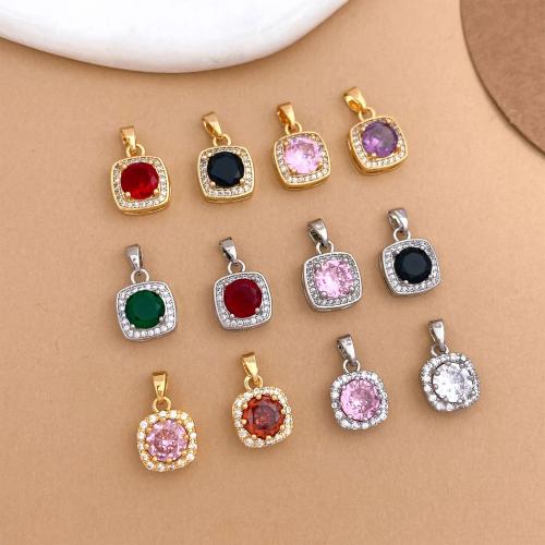 Cubic Zirconia Micro Pave Brass Pendants, plated, DIY & different styles for choice & micro pave cubic zirconia, pendent size 10-13mm, Sold By PC