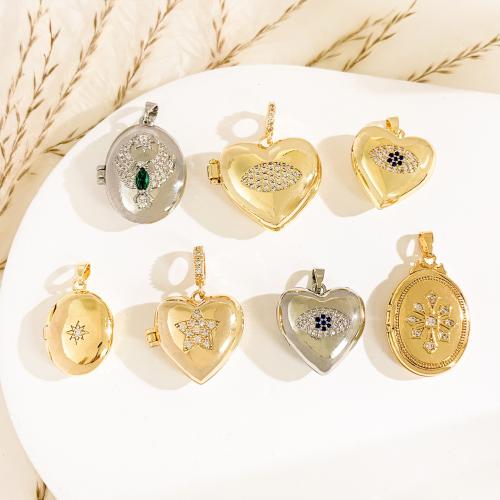 Cubic Zirconia Micro Pave Brass Pendants, plated, DIY & different styles for choice & micro pave cubic zirconia, Sold By PC