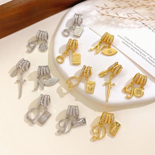 Befestigter Zirkonia Messing Anhänger, plattiert, DIY & verschiedene Stile für Wahl & Micro pave Zirkonia, verkauft von PC