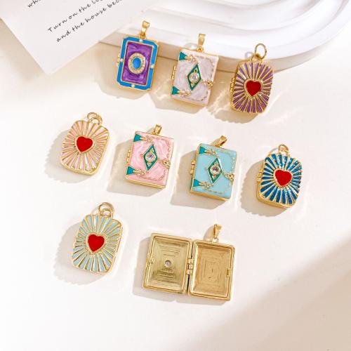 Cubic Zirconia Micro Pave Brass Pendants, gold color plated, DIY & different styles for choice & micro pave cubic zirconia & enamel, Sold By PC
