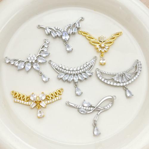 Cubic Zirconia Micro Pave Brass Pendants, plated, DIY & different styles for choice & micro pave cubic zirconia, pendant size 35-37mm, Sold By PC