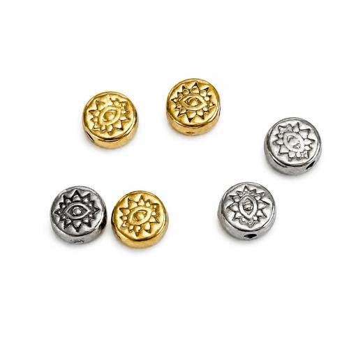 Edelstahl-Distanzscheiben-Korn, 304 Edelstahl, flache Runde, plattiert, DIY, keine, 6x6mm, verkauft von PC
