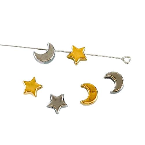 Stainless Steel Spacer Beads, 304 Stainless Steel, Moon and Star, plated, DIY & different styles for choice, Sold By PC