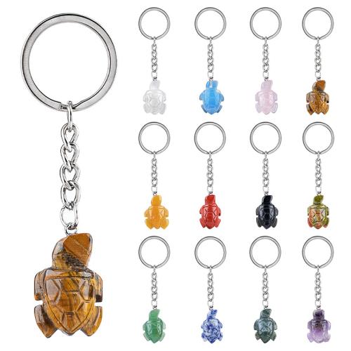 Gemstone Key Clasp, with Tibetan Style, Turtle, Carved, different materials for choice & Unisex, 18x27mm, Sold By PC