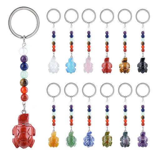 Gemstone Key Clasp, with Tibetan Style, Turtle, Carved, different materials for choice & Unisex, 110mm, Sold By PC