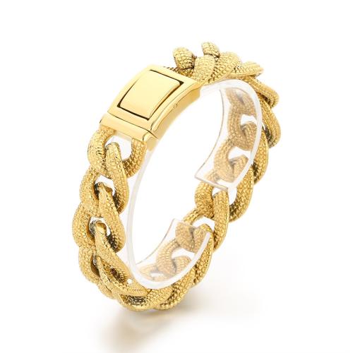 Titanium Steel Bracelet, plated, vintage & for man, more colors for choice, 210x19mm, Sold By PC