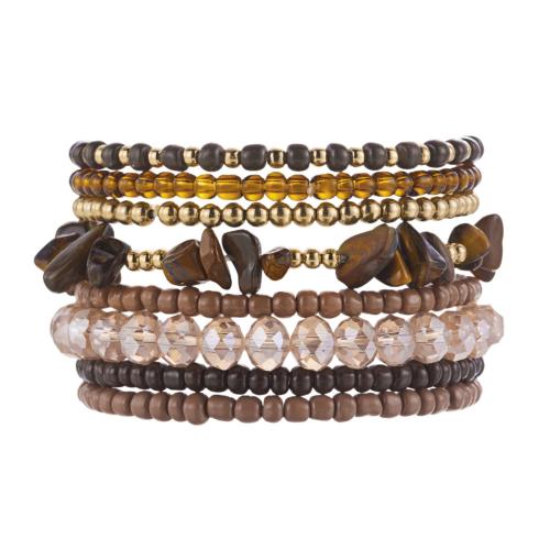 Wrap Bracelet, Quartz, with Polymer Clay & Acrylic, more colors for choice, Sold By Set