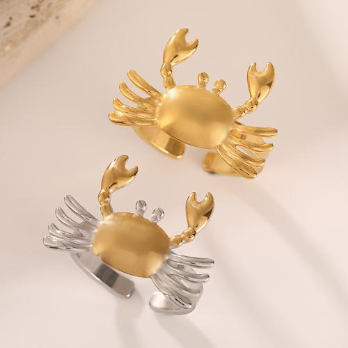 304 Edelstahl Manschette Fingerring, Krabbe, plattiert, Modeschmuck & für Frau, keine, verkauft von PC