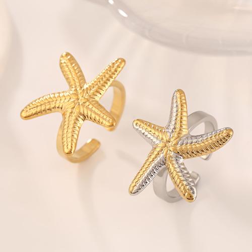 304 Edelstahl Manschette Fingerring, Seestern, plattiert, Modeschmuck & für Frau, keine, verkauft von PC