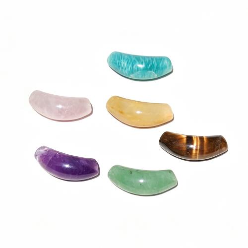 Gemstone Curved Tube Beads, DIY & different materials for choice, 26x11mm, Sold By PC