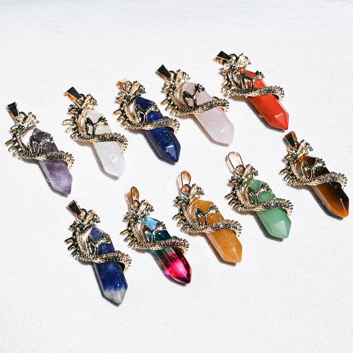 Gemstone Jewelry Pendants, with Tibetan Style, Geometrical Pattern, DIY & different materials for choice, 41x16x16mm, Sold By PC