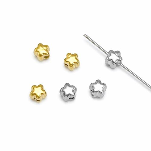 Edelstahl-Distanzscheiben-Korn, 304 Edelstahl, Stern, plattiert, DIY, keine, 4x4mm, verkauft von PC