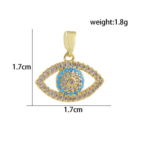 Evil Eye Pendants, Brass, plated, DIY & different styles for choice & with rhinestone, 5x10x16mm, Sold By PC