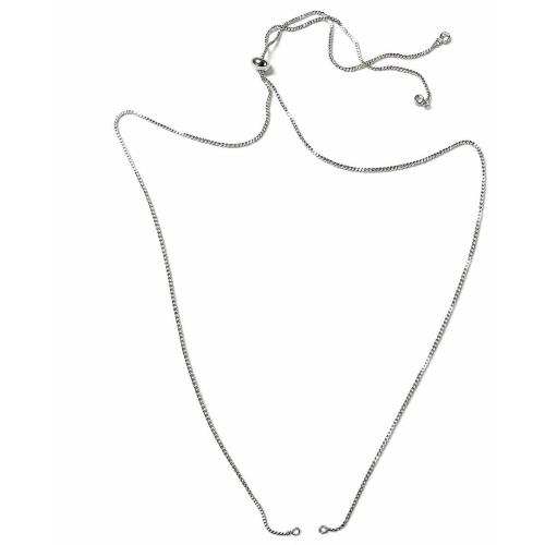 Brass Necklace Chain, platinum plated, DIY, 1.24mm,8.27mm, Length:Approx 15.74 Inch, 10Strands/Lot, Sold By Lot
