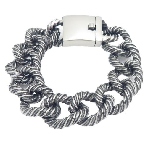 Acier titane bracelet, Placage, le style de punk & pour homme, plus de couleurs à choisir, 225x22mm, Vendu par PC