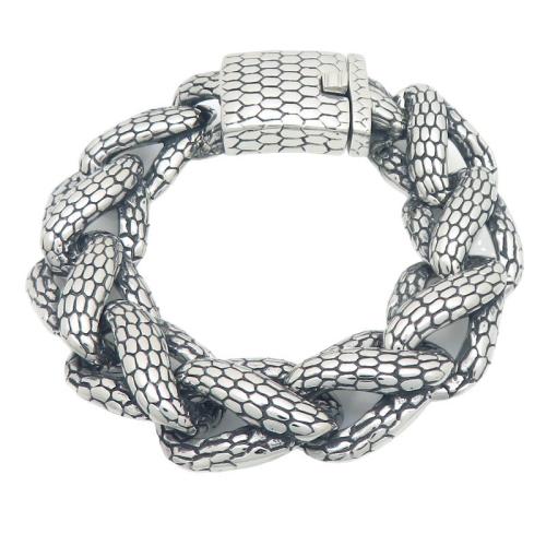 Acier titane bracelet, Placage, le style de punk & pour homme, plus de couleurs à choisir, 210x18mm, Vendu par PC