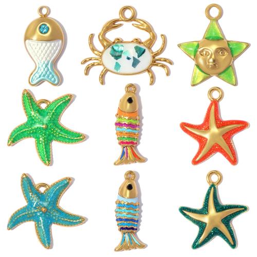 Edelstahl Tieranhänger, 304 Edelstahl, plattiert, DIY & verschiedene Stile für Wahl & Emaille & mit Strass, 3PCs/Tasche, verkauft von Tasche