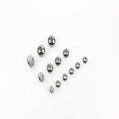 Perlas de acero inoxidable, chapado, Sostenible & Bricolaje & diverso tamaño para la opción, color de platina, Vendido por UD
