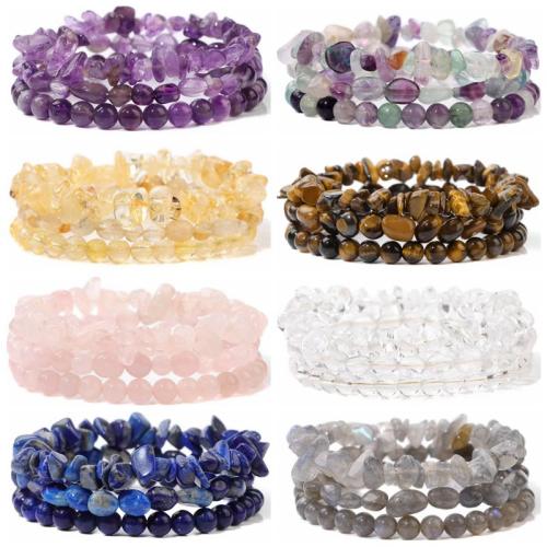 Pulseras de piedras preciosas, pulido, multicapa, más colores para la opción, Vendido por Sarta