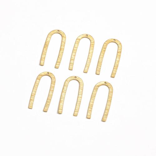Brass Jewelry Pendants, Letter U, DIY & brushed, 12.90x27mm, Sold By PC