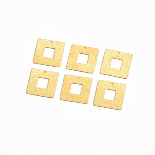 Brass Jewelry Pendants, Square, DIY & brushed & hollow, original color, 20x20mm, Sold By PC