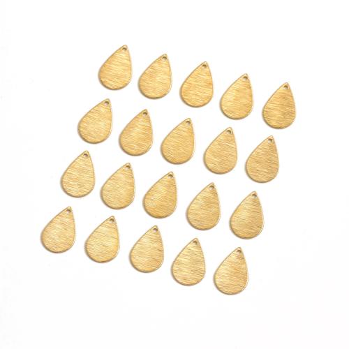 Brass Jewelry Pendants, Teardrop, DIY & brushed & double-sided, original color, 9.70x15mm, Sold By PC