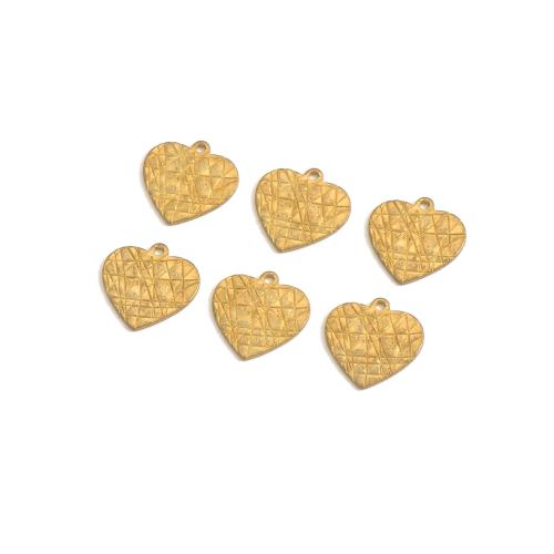 Messing Herz Anhänger, DIY, originale Farbe, 14.90x15.20mm, verkauft von PC