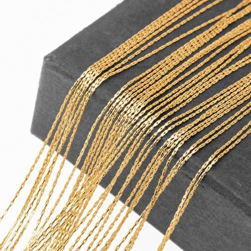 Edelstahl-Schmuck -Kette, 304 Edelstahl, goldfarben plattiert, DIY, 1x1x1mm, 100m/Spule, verkauft von Spule