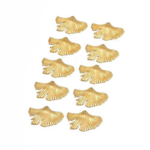 Messing Schmuck Anhänger, Ginkgo-Blatt, DIY, originale Farbe, 45.60x30.10mm, verkauft von PC