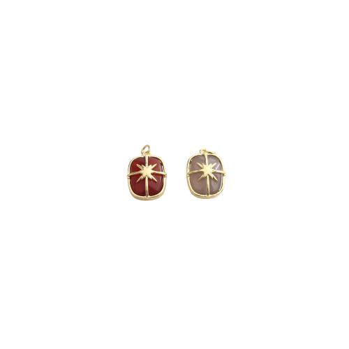 Edelstein Anhänger Schmuck, Messing, mit Edelstein, goldfarben plattiert, DIY, keine, 24x15x8mm, verkauft von PC
